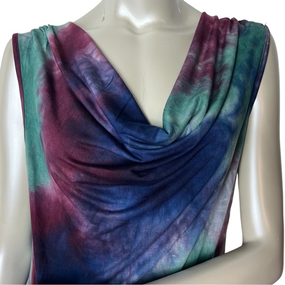 NWOT Amore All F. Y. brand Blue Tie Dye Tan Top. - Picture 2 of 8